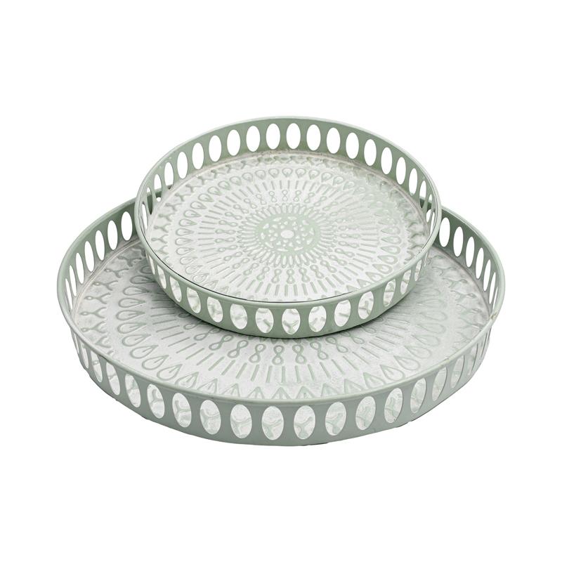 ΣΕΤ 2 ΜΕΤΑΛΛΙΚΟΙ ΔΙΣΚΟΙ MINT – ΛΕΥΚΟ 38cm x 5cm