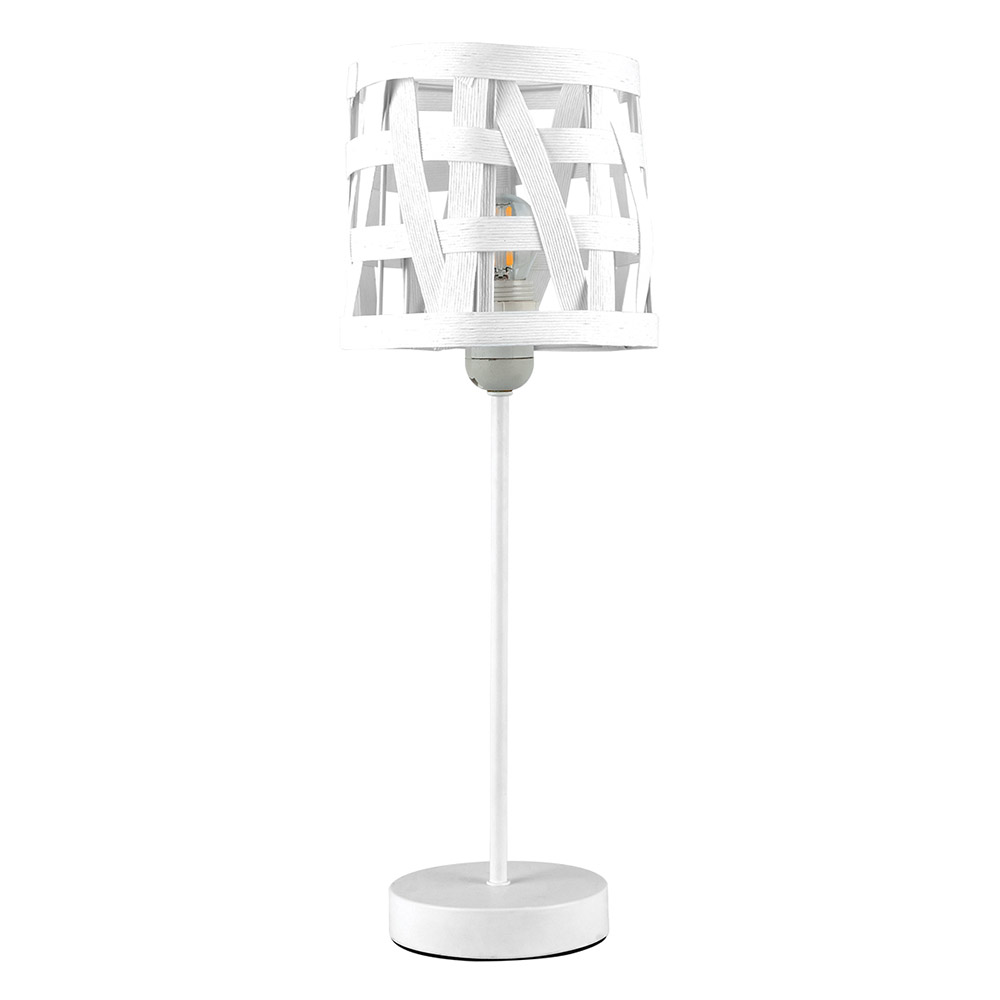 ΦΩΤΙΣΤΙΚΟ ΕΠΙΤΡΑΠΕΖΙΟ ΛΕΥΚΟ ΤΥΠΟΥ RATTAN E27 12cm x 40cm